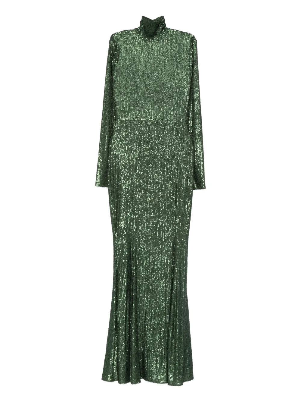 Norma Kamali Turtleneck Fishtail Maxi Dress