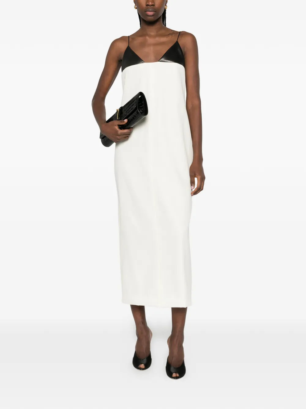 Brandon Maxwell Contrasting Panel Midi Dress