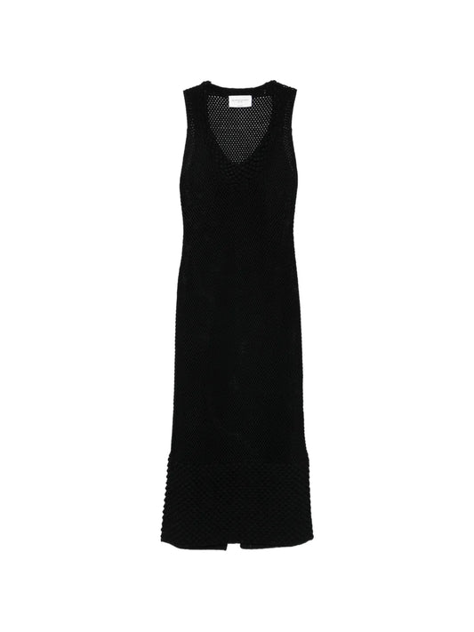 Brandon Maxwell Lou Lou Knit Pearl Trim Dress