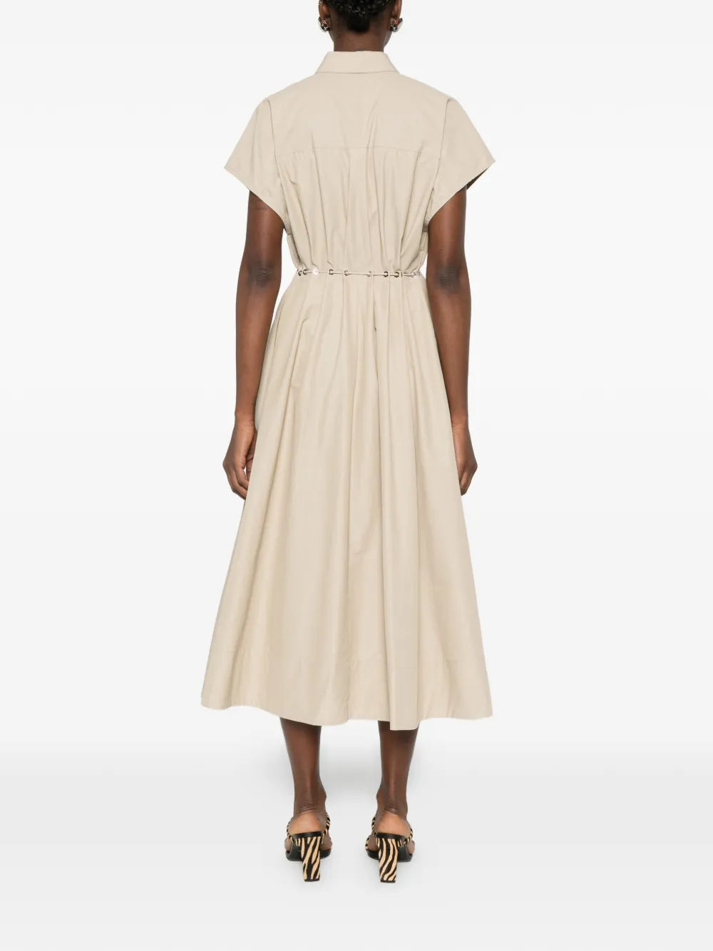 Brandon Maxwell Blake Eyelet Waist Shirt Dress