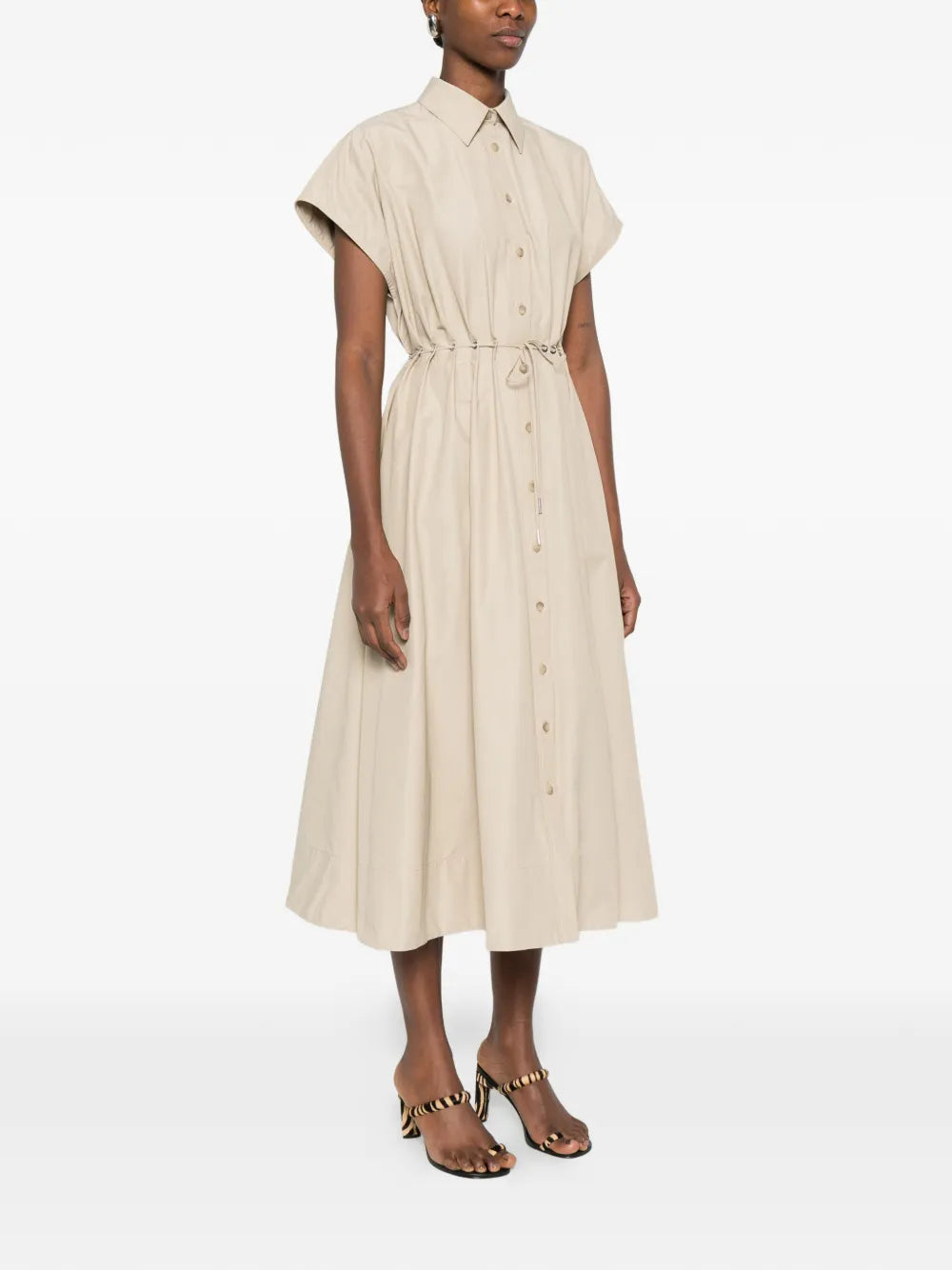 Brandon Maxwell Blake Eyelet Waist Shirt Dress