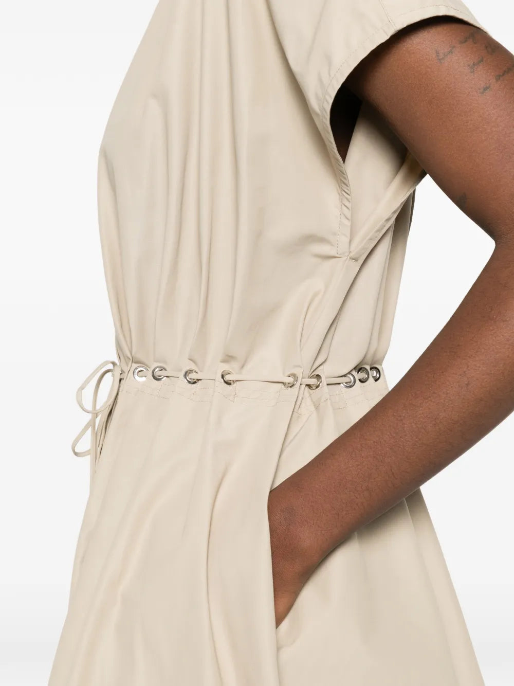 Brandon Maxwell Blake Eyelet Waist Shirt Dress