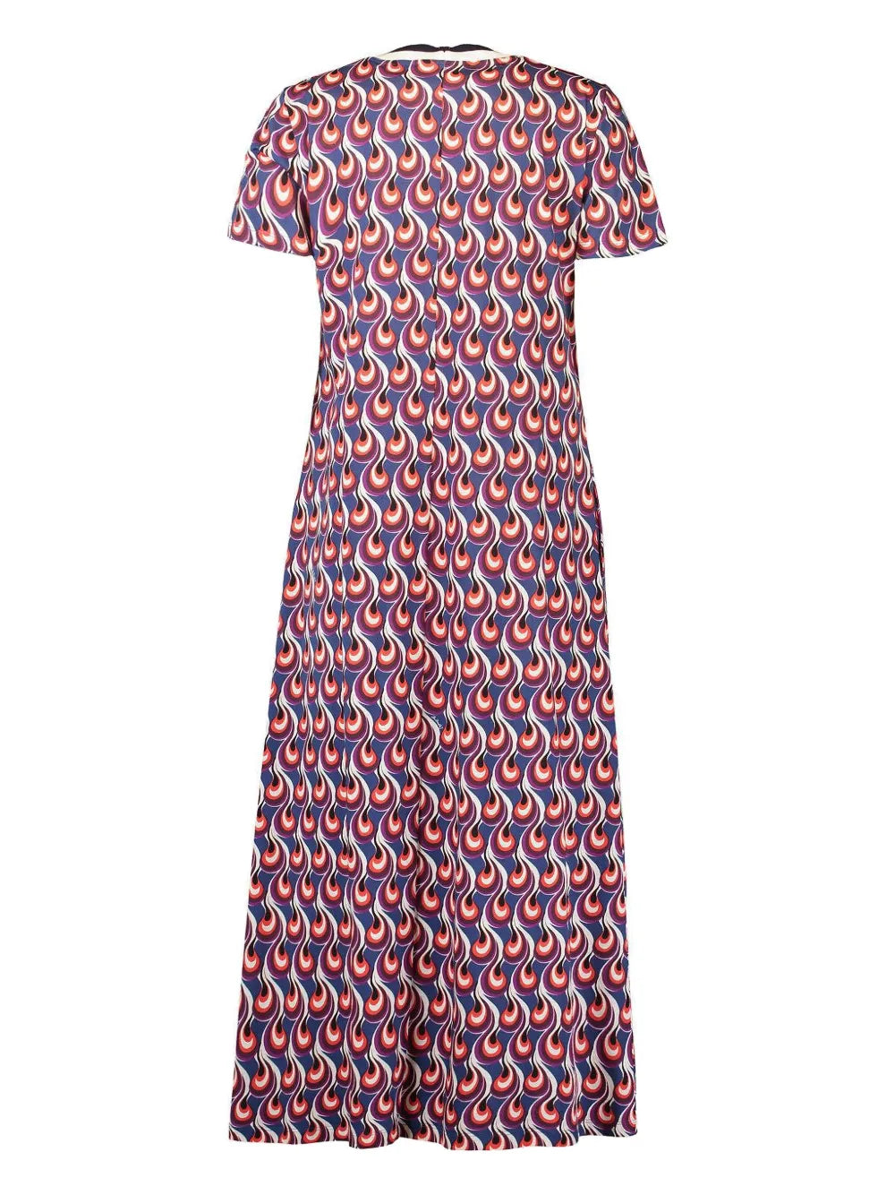 La Doublej Flame Print Short Sleeve Midi Dress