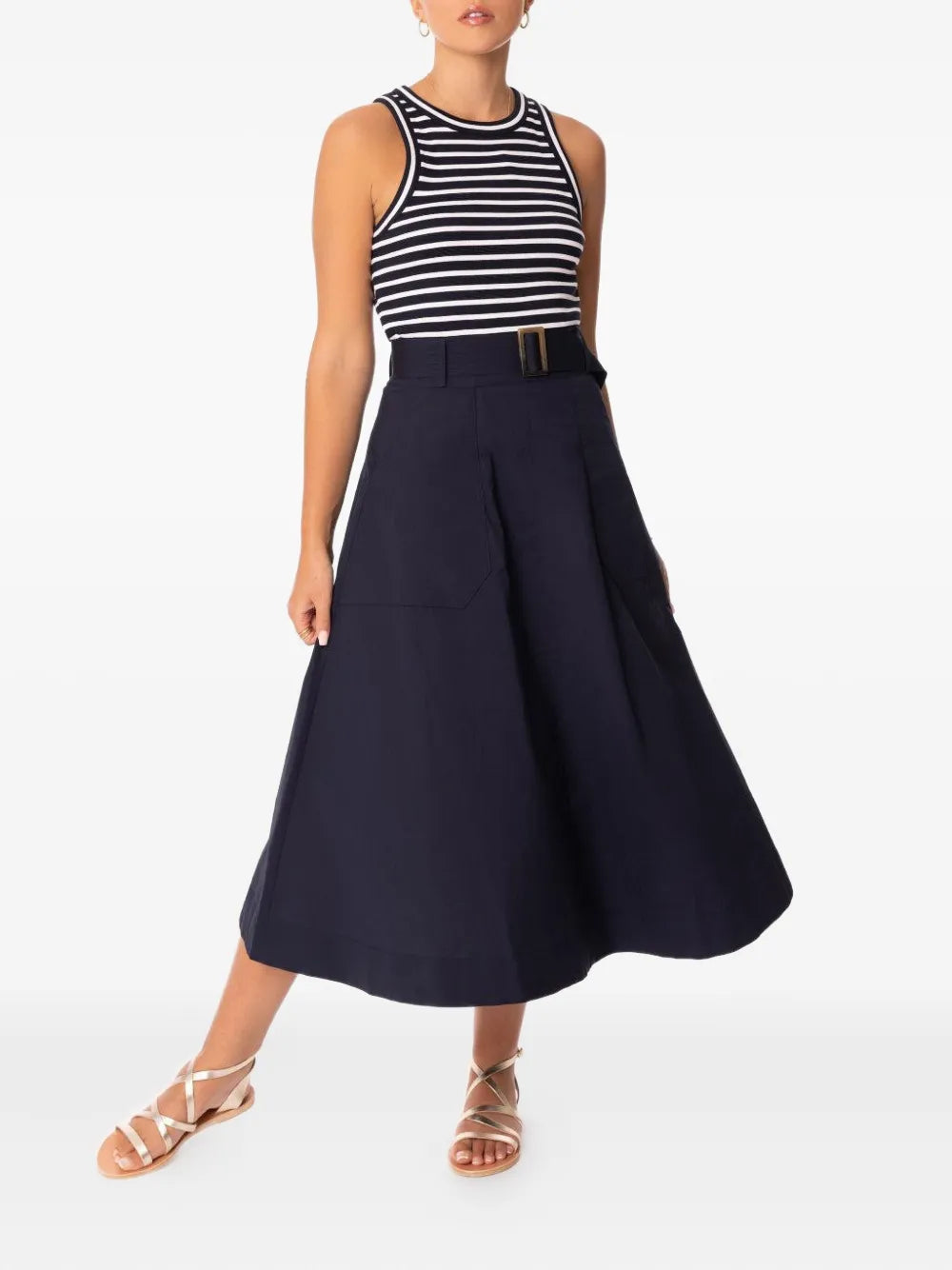 Veronica Beard Jordyn Striped Midi Dress