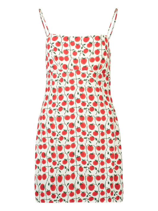 Staud Remington Tomato Print Slip Dress