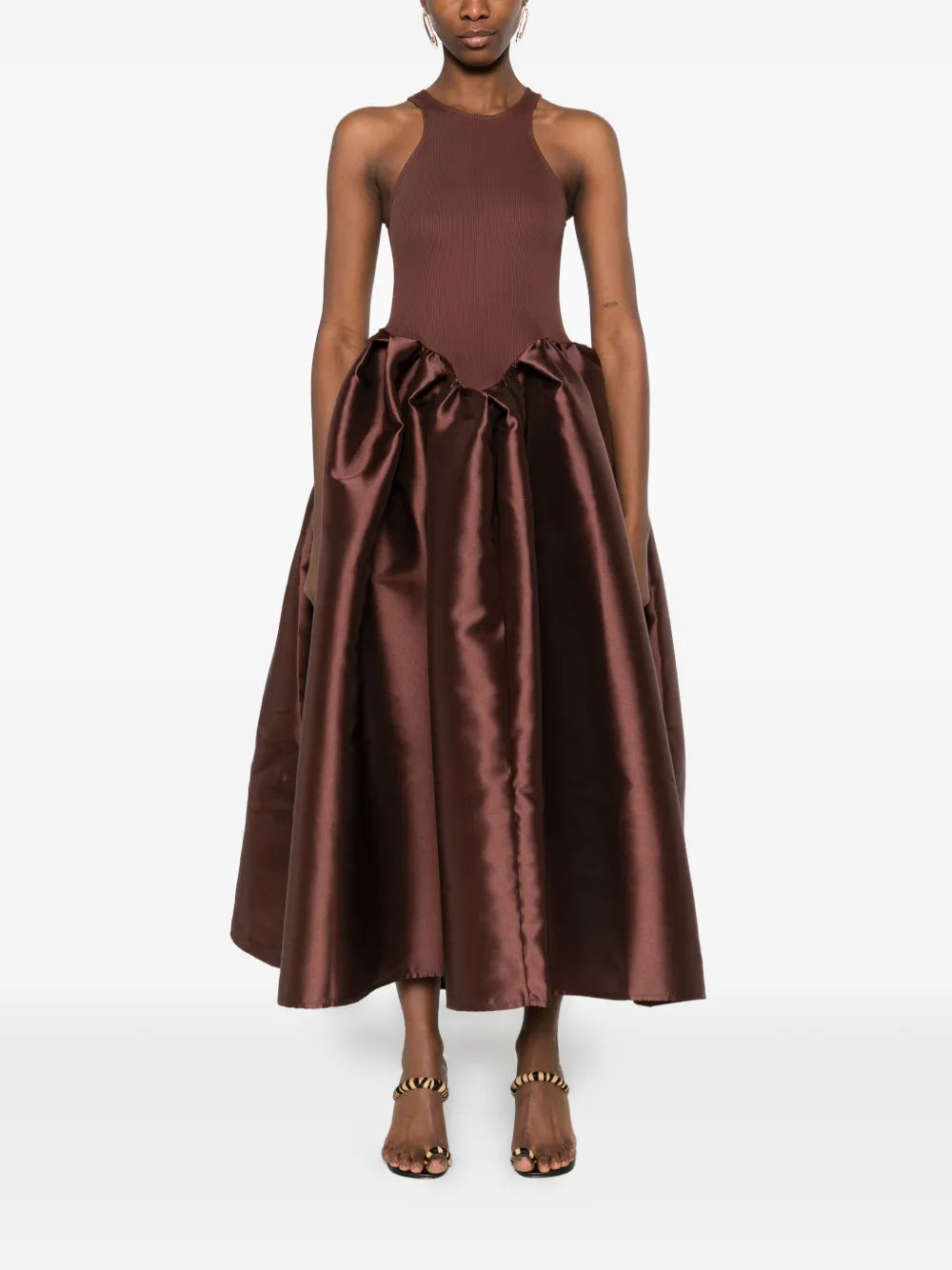 Marquesalmeida Satin Skirt Midi Dress