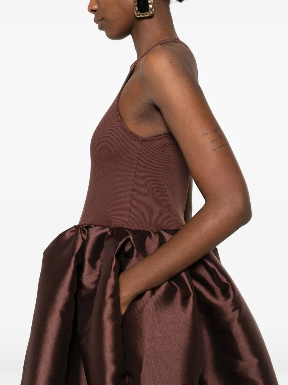 Marquesalmeida Satin Skirt Midi Dress
