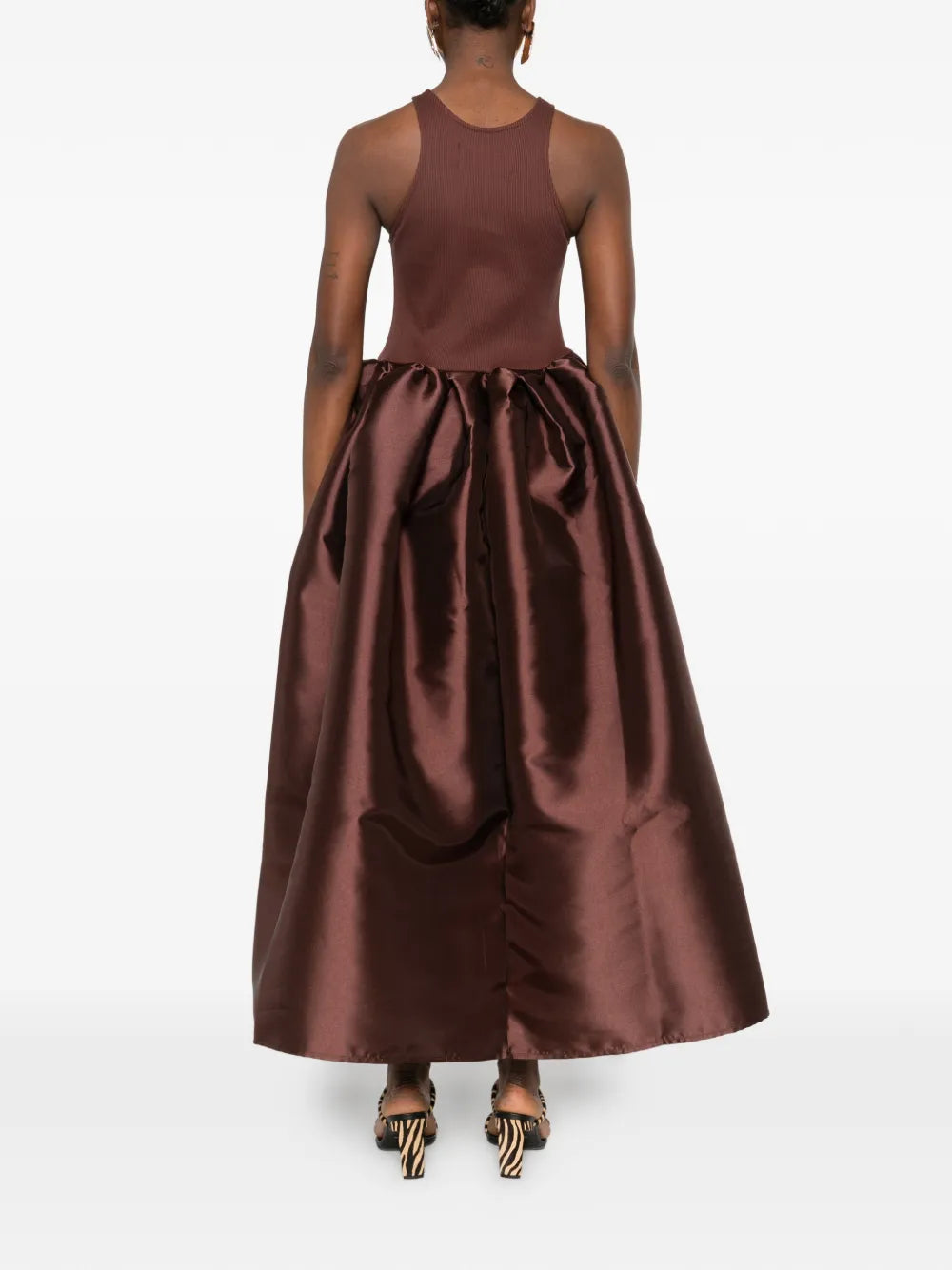 Marquesalmeida Satin Skirt Midi Dress
