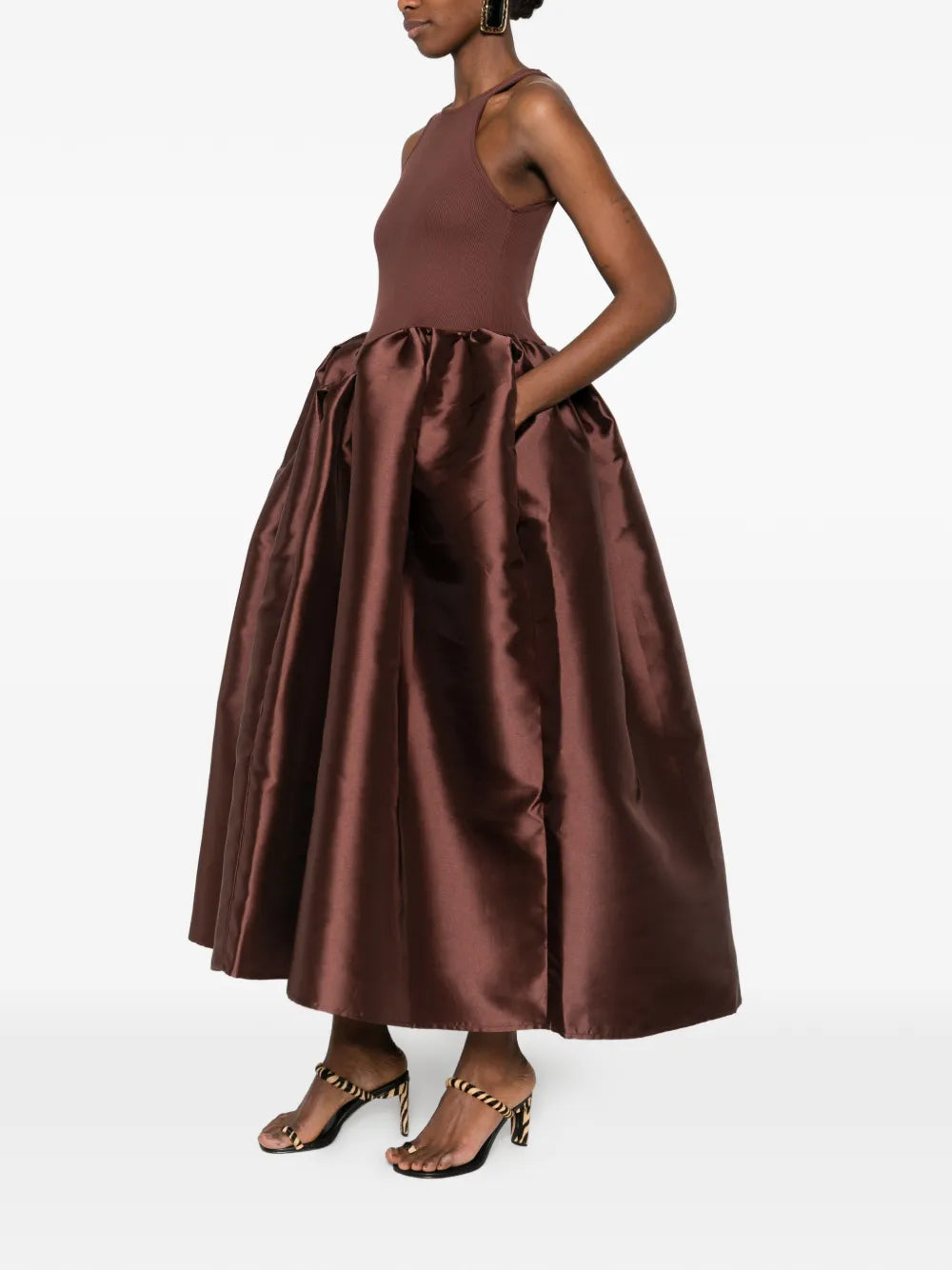 Marquesalmeida Satin Skirt Midi Dress