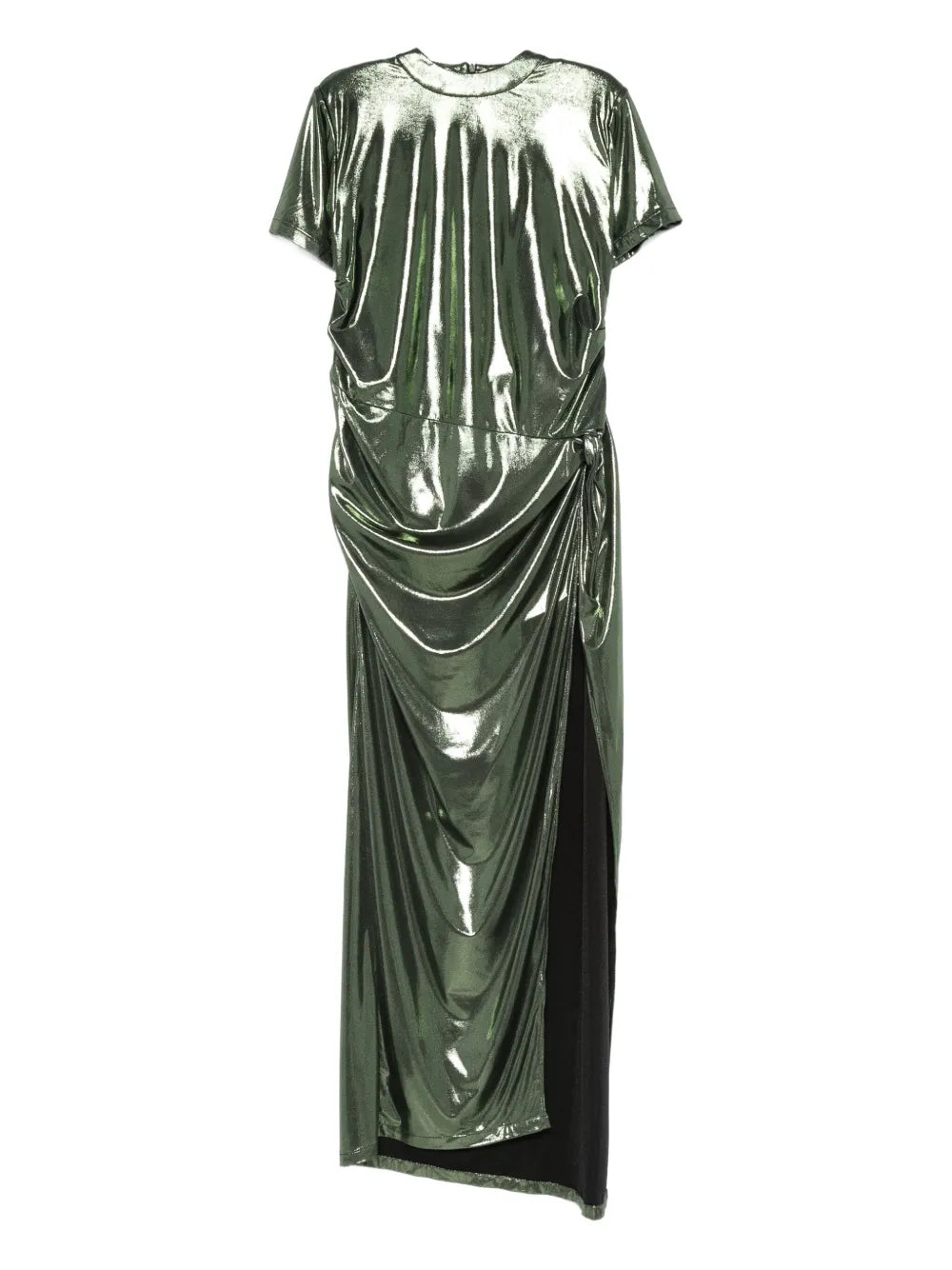 Miau By Clara Rotescu Metallic Effect Draped Dress