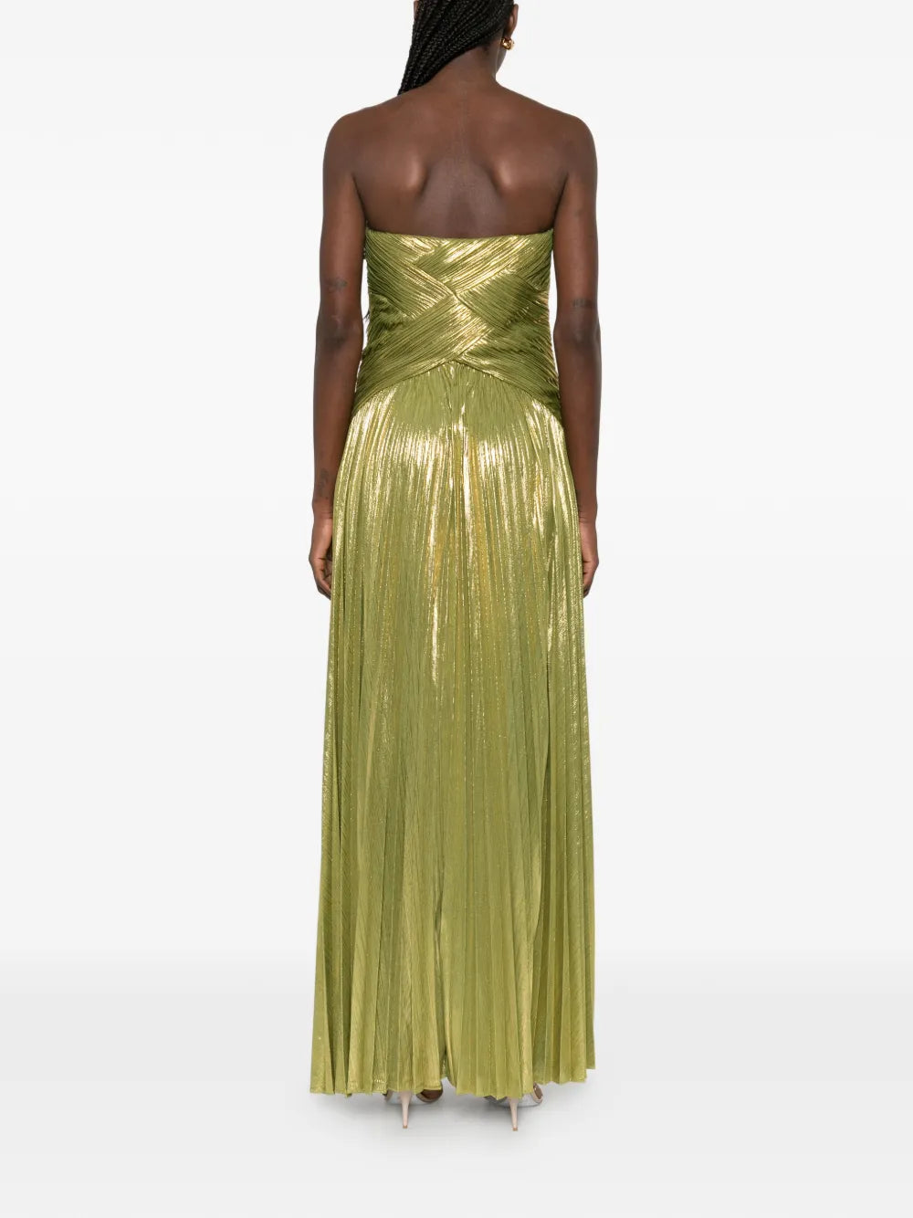 Retrofete Strapless Pleated Maxi Dress