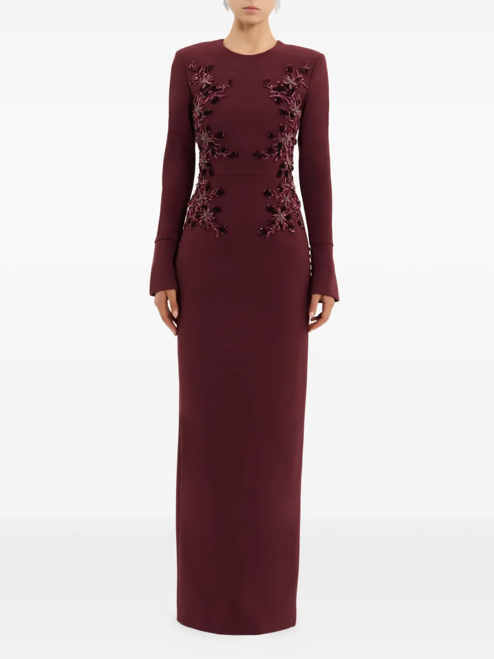 Rebecca Vallance Lulee Embellished Long Sleeve Maxi Dress