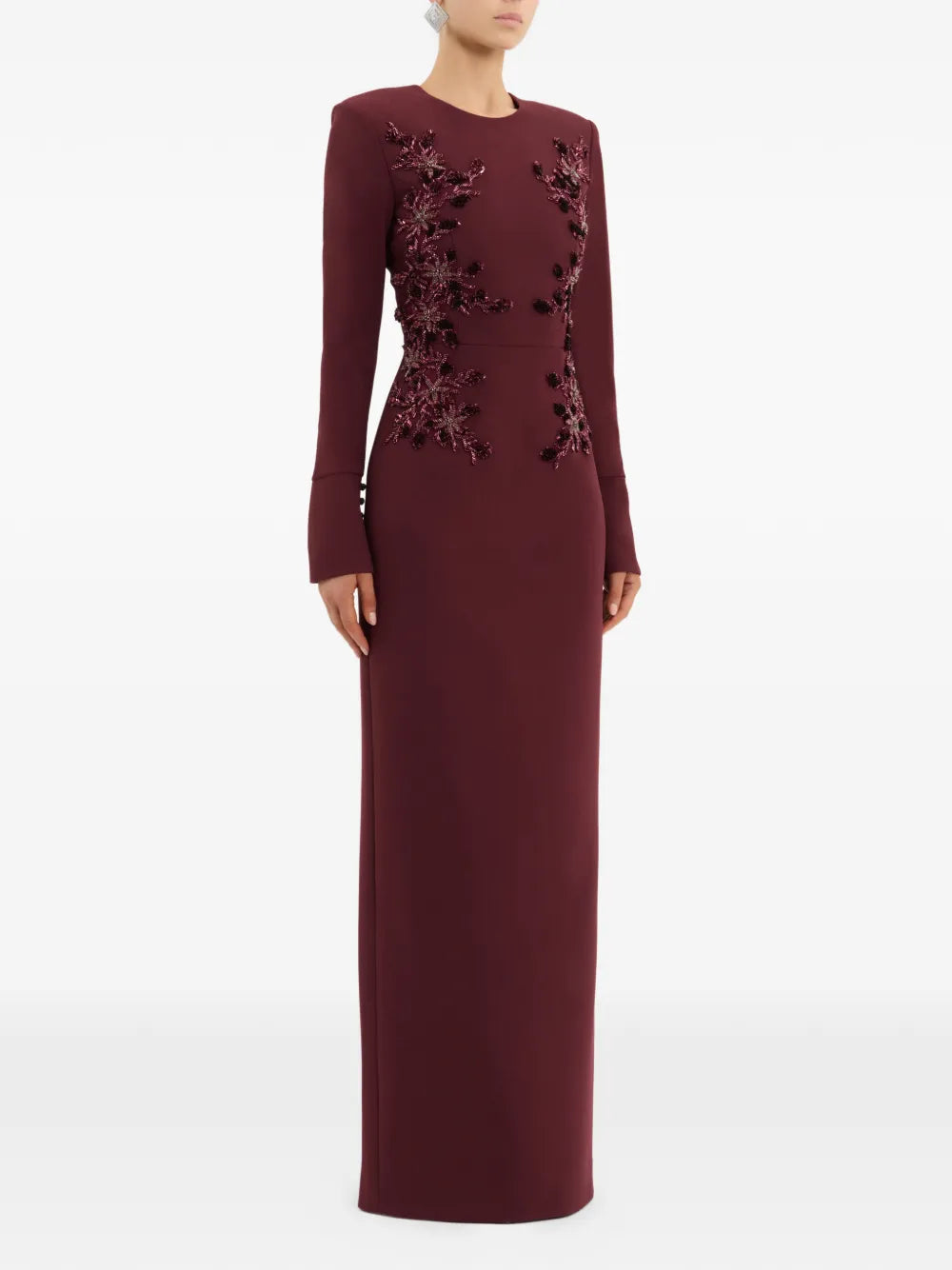 Rebecca Vallance Lulee Embellished Long Sleeve Maxi Dress