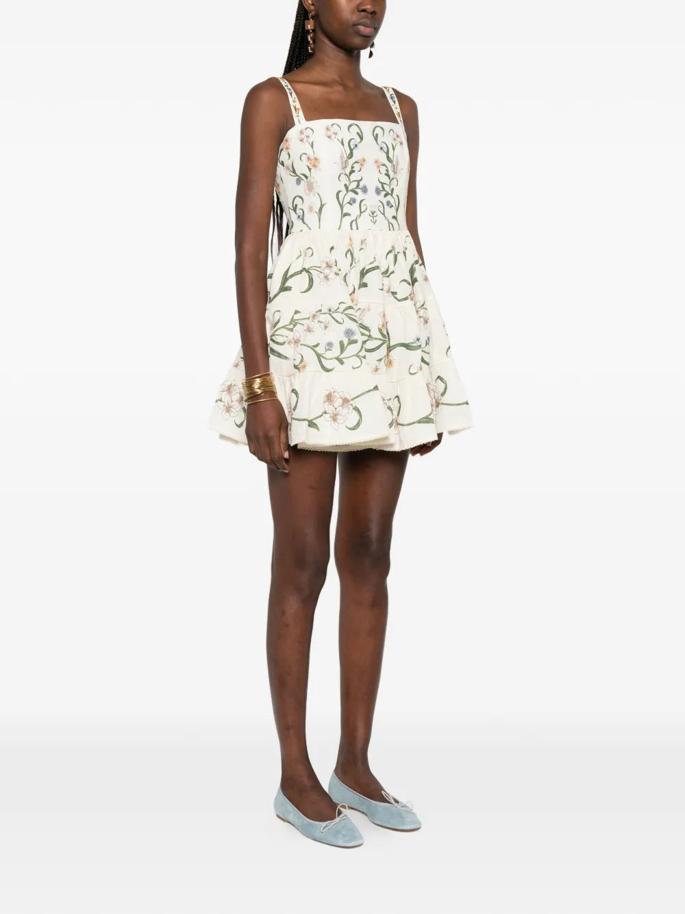 Agua By Agua Bendita Lima Floral Print Mini Dress