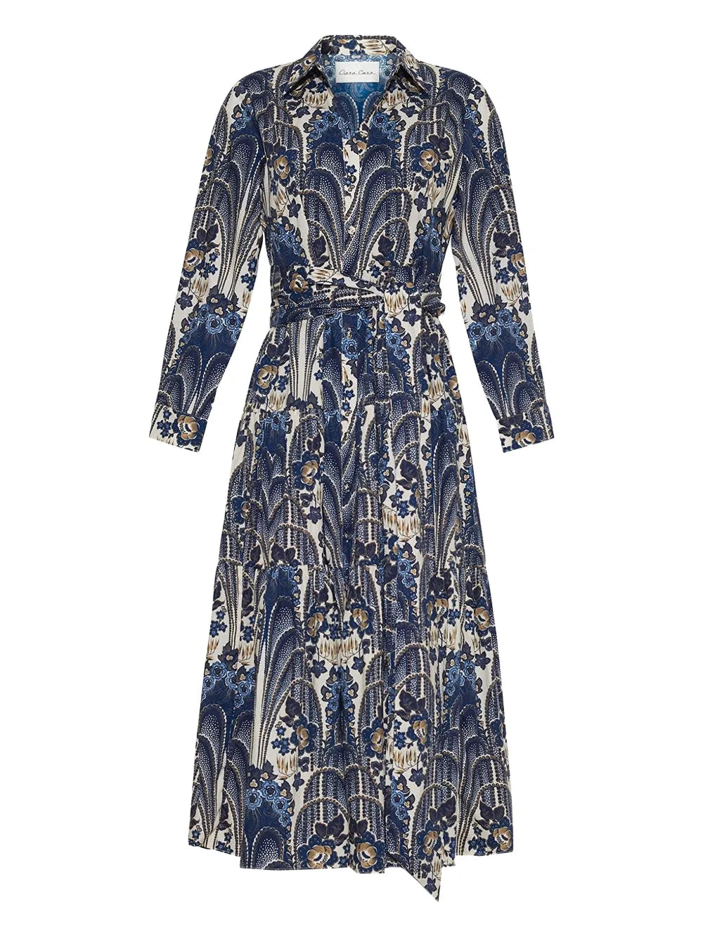 Cara Cara Paisley Print Tiered Shirt Dress