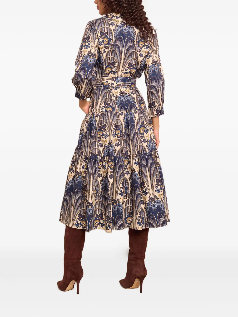 Cara Cara Paisley Print Tiered Shirt Dress