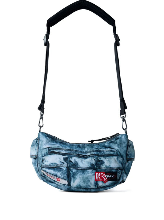Diesel Logo Patch Denim Effect Shoulder Bag