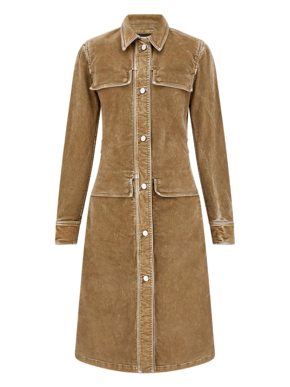 Ferragamo Flocked Shirt Mini Dress