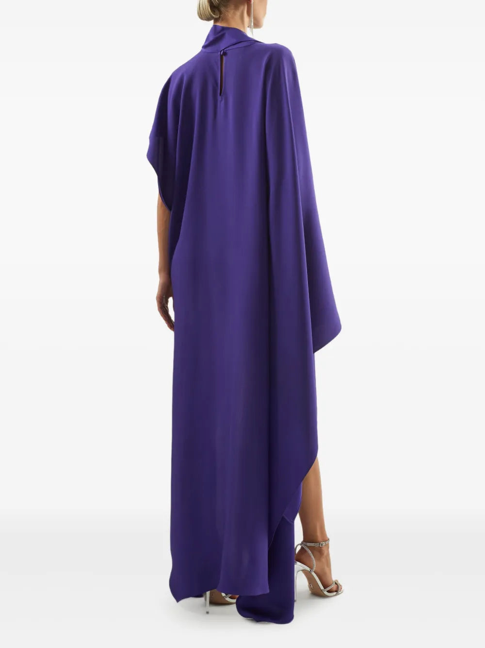Taller Marmo California Fringed High Neck Asymmetric Dress