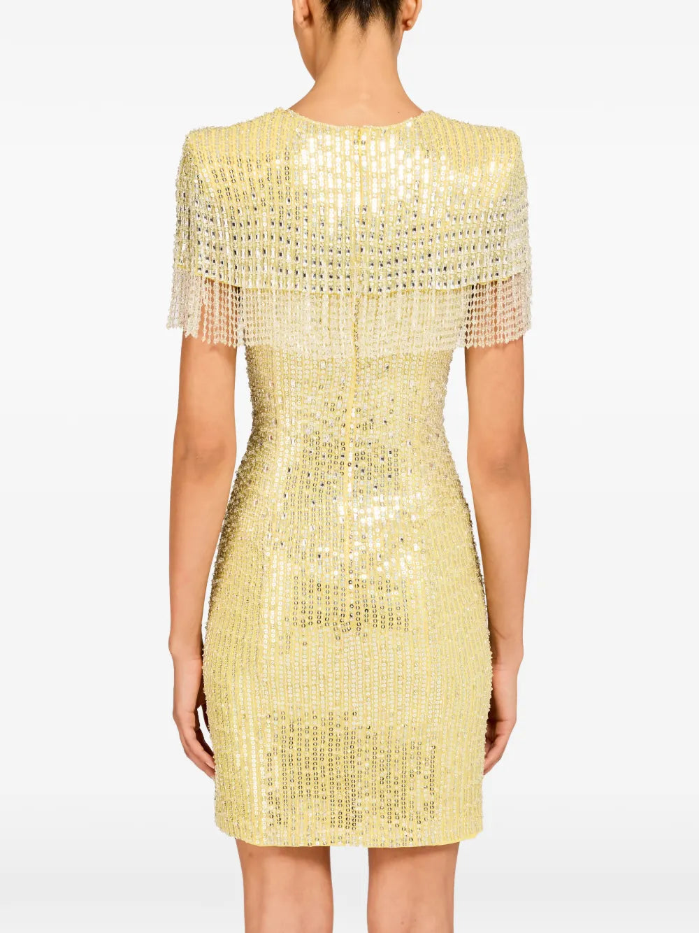 Jenny Packham Swish Beaded Embellished Fringed Mini Dress