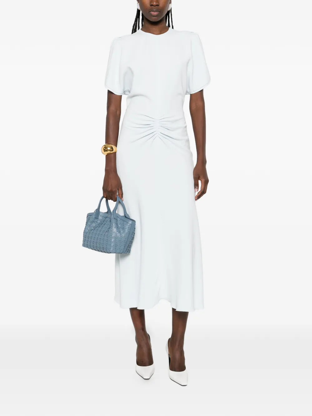 Victoria Beckham Gathered Waist Midi Dress