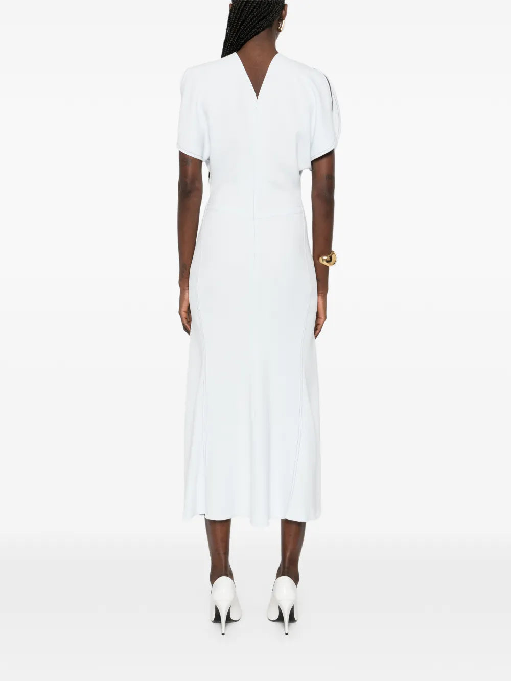 Victoria Beckham Gathered Waist Midi Dress