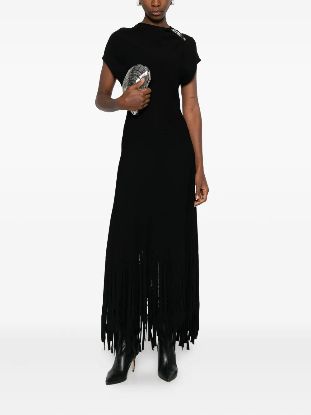 Lanvin Safety Pin Fringed Midi Dress