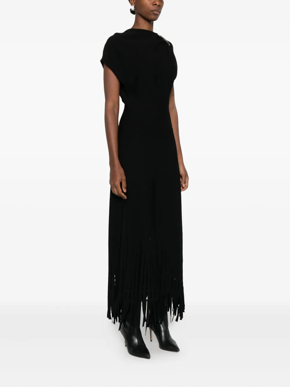 Lanvin Safety Pin Fringed Midi Dress