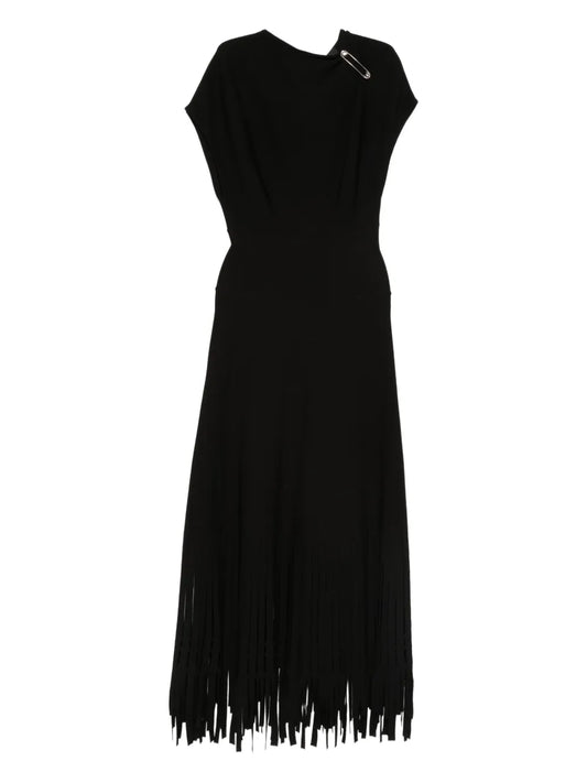 Lanvin Safety Pin Fringed Midi Dress