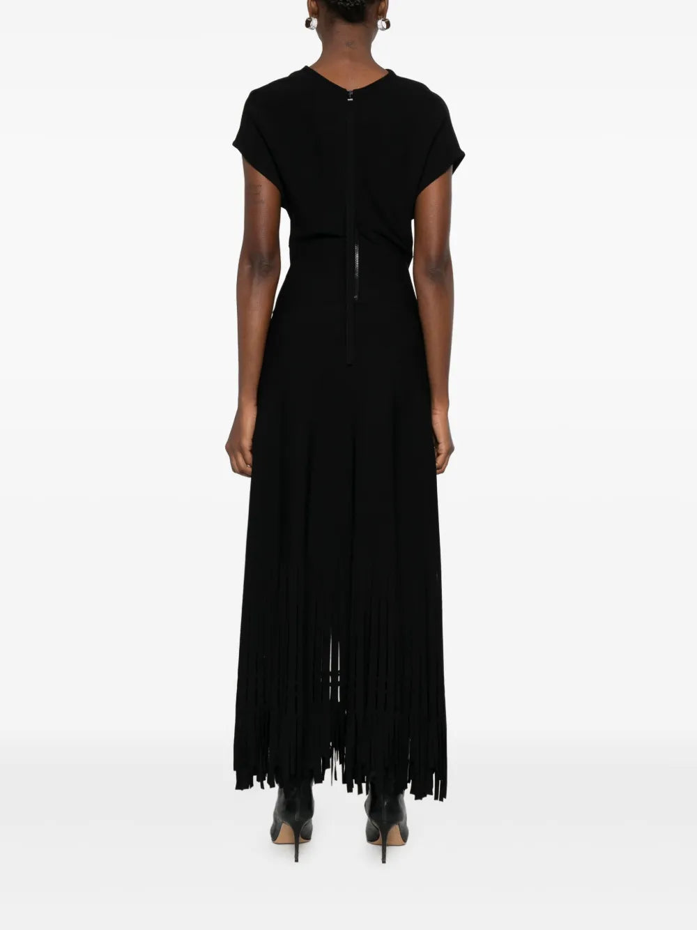 Lanvin Safety Pin Fringed Midi Dress