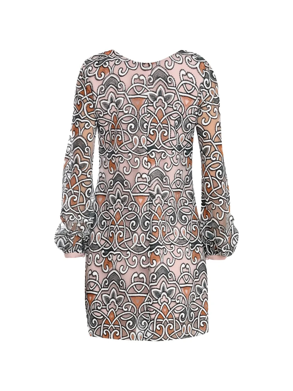 Olympiah Arabesco Patterned Long Sleeve Dress