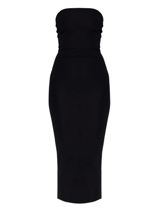 Entire Studios Strapless Ribbed Midi Dress