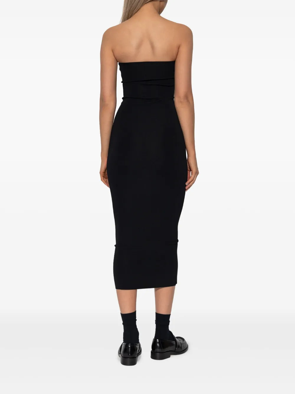 Entire Studios Strapless Ribbed Midi Dress