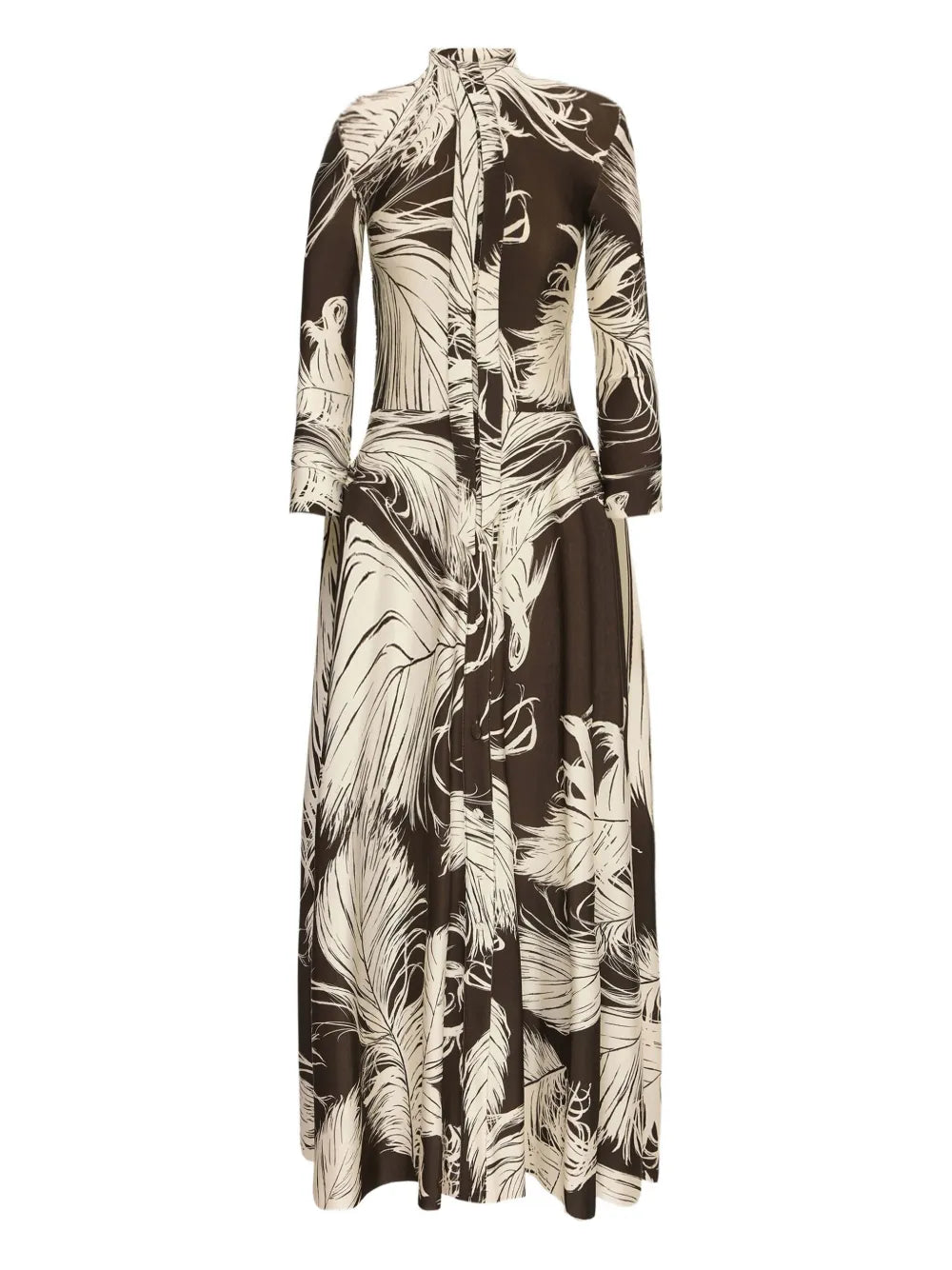 Oscar De La Renta Feather Jersey Midi Dress