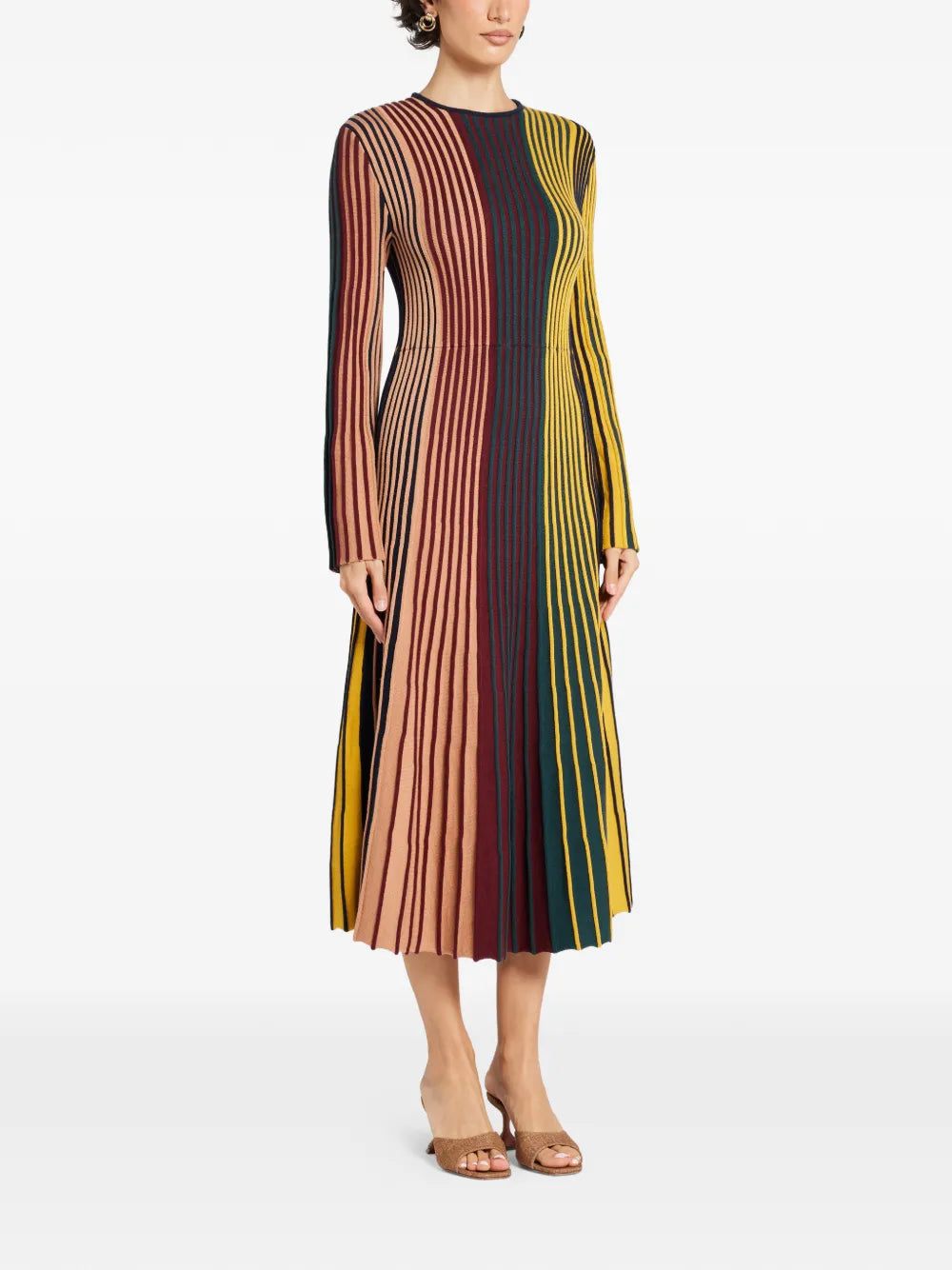 Simon Miller Celia Striped Long Sleeve Midi Dress