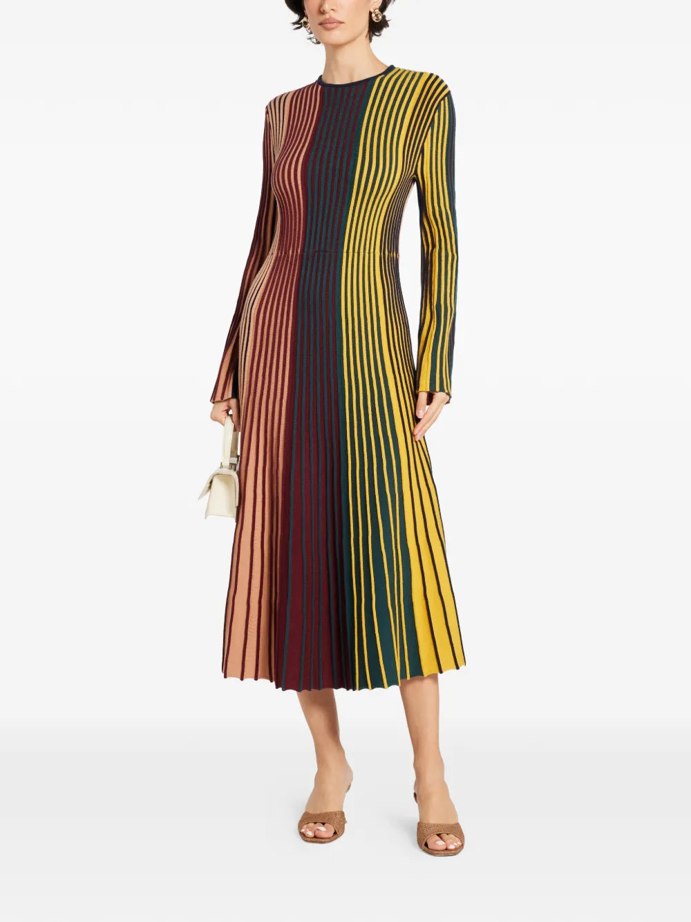 Simon Miller Celia Striped Long Sleeve Midi Dress
