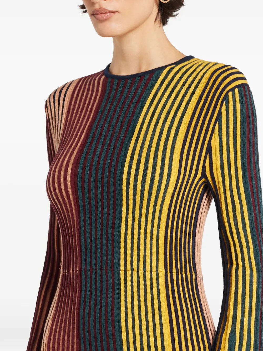 Simon Miller Celia Striped Long Sleeve Midi Dress