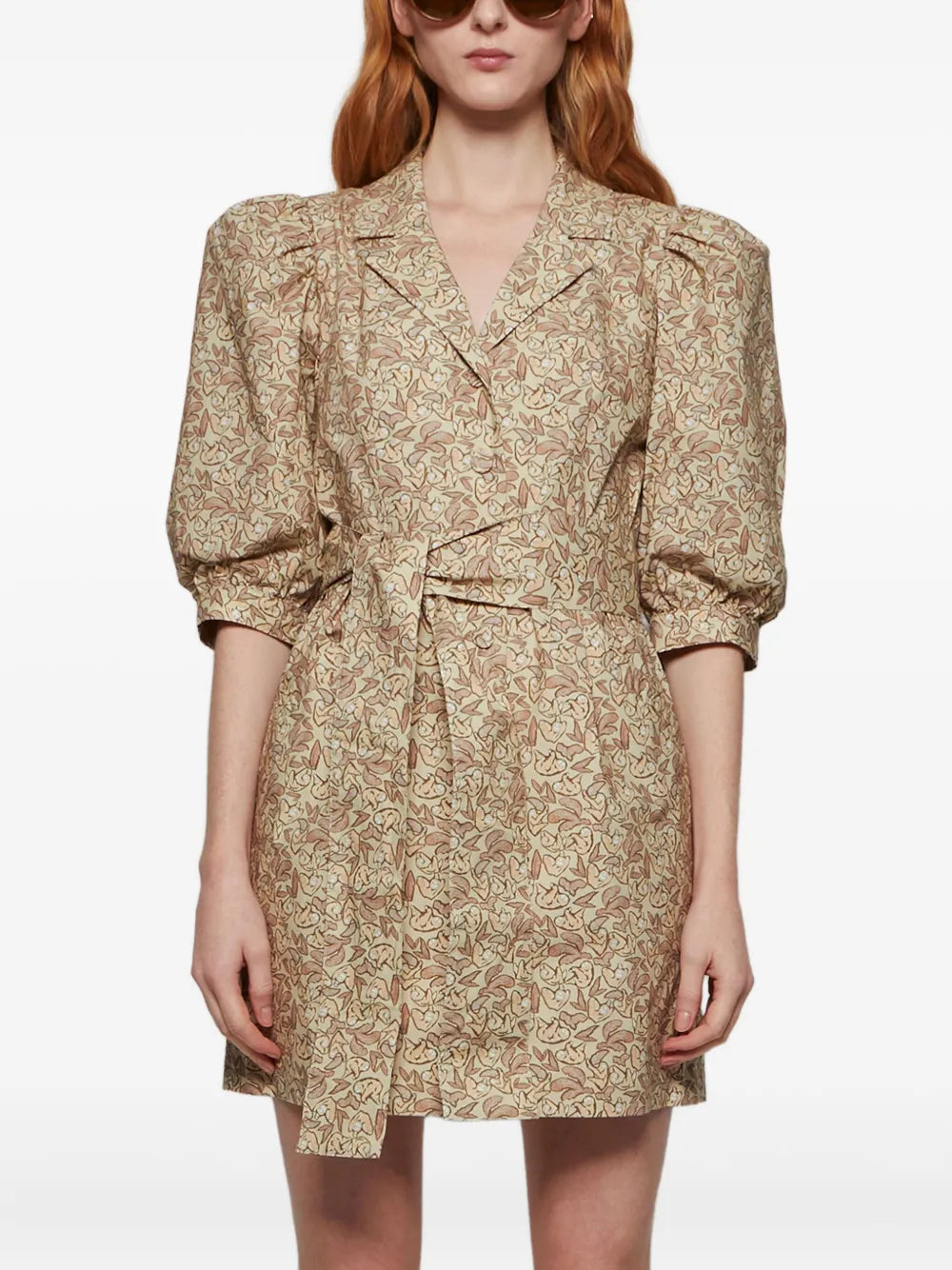 Lhd Casitas Puff Sleeve Belted Dress