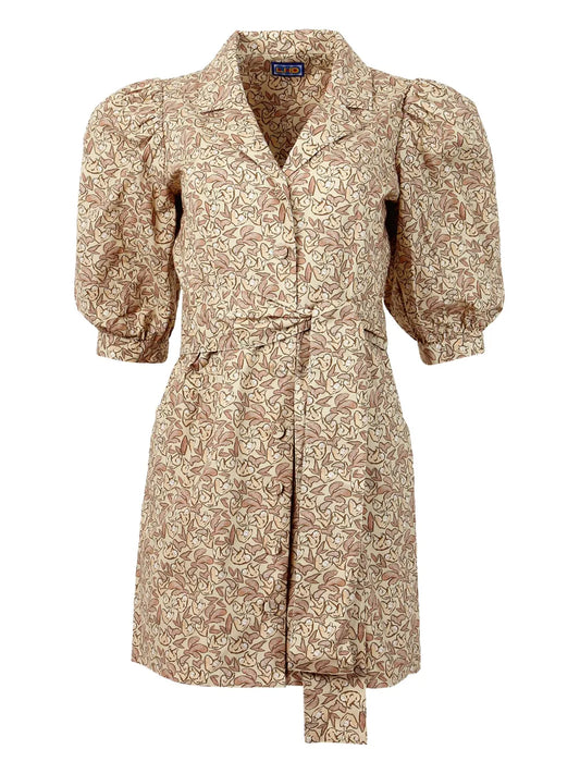 Lhd Casitas Puff Sleeve Belted Dress