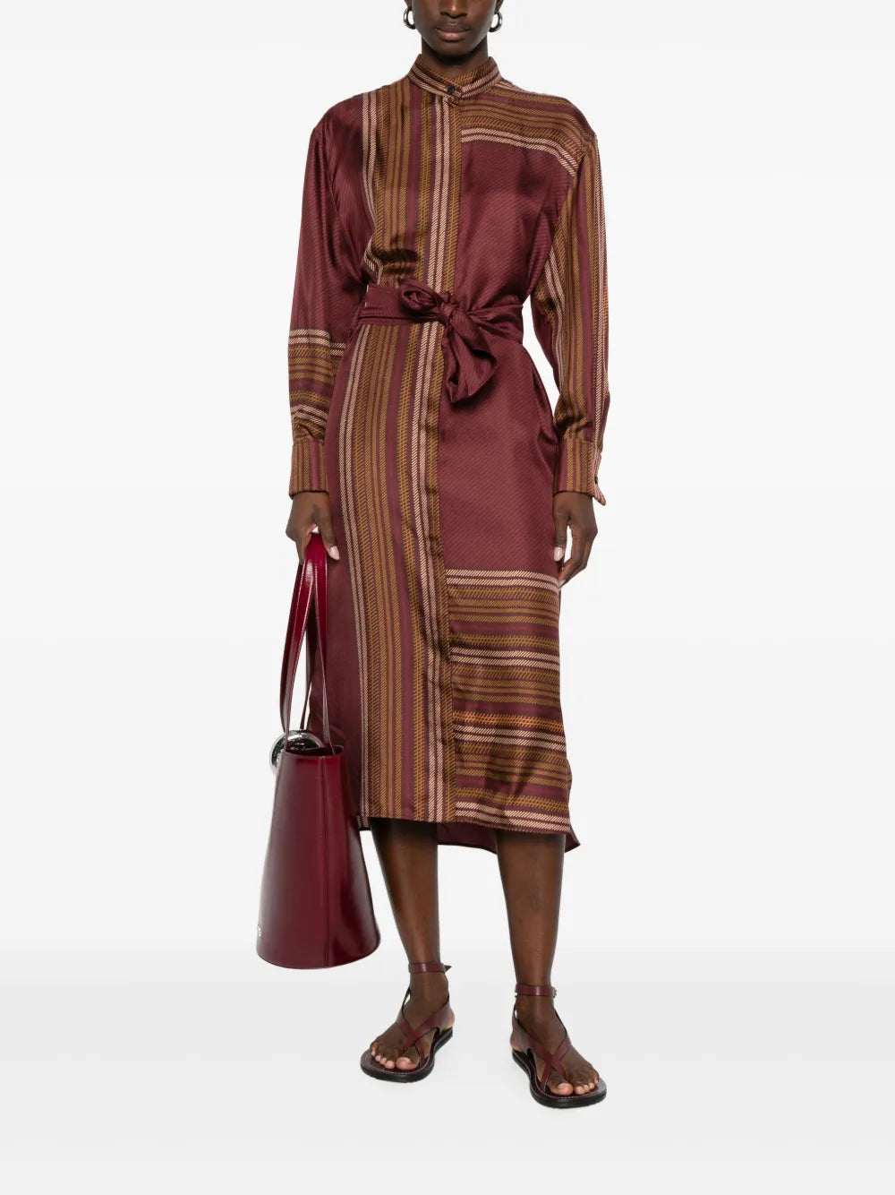 Max Mara Pietre Striped Midi Dress