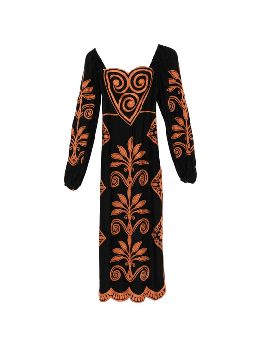 Farm Rio Cornely Ainika Long Sleeve Midi Dress