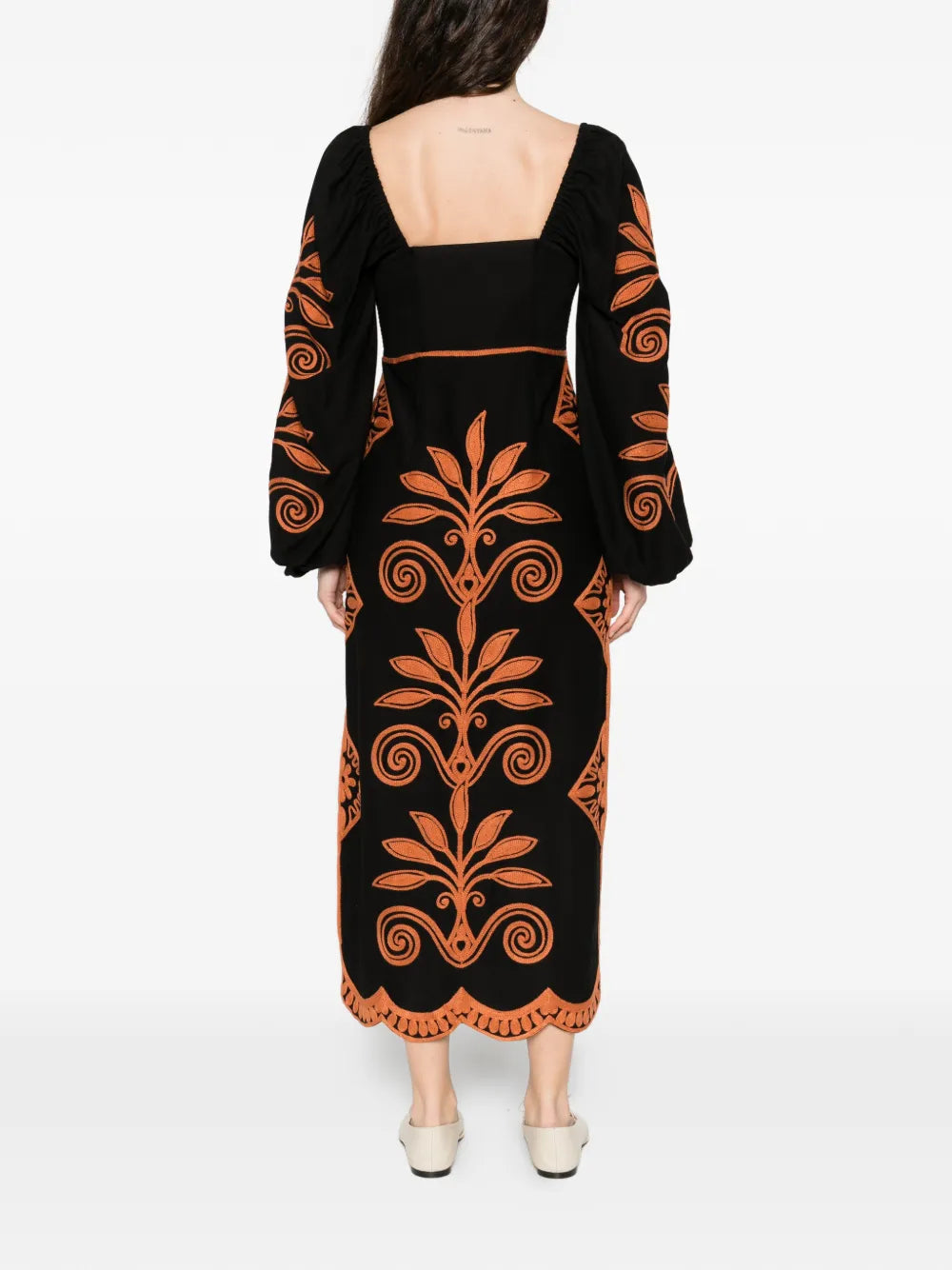 Farm Rio Cornely Ainika Long Sleeve Midi Dress