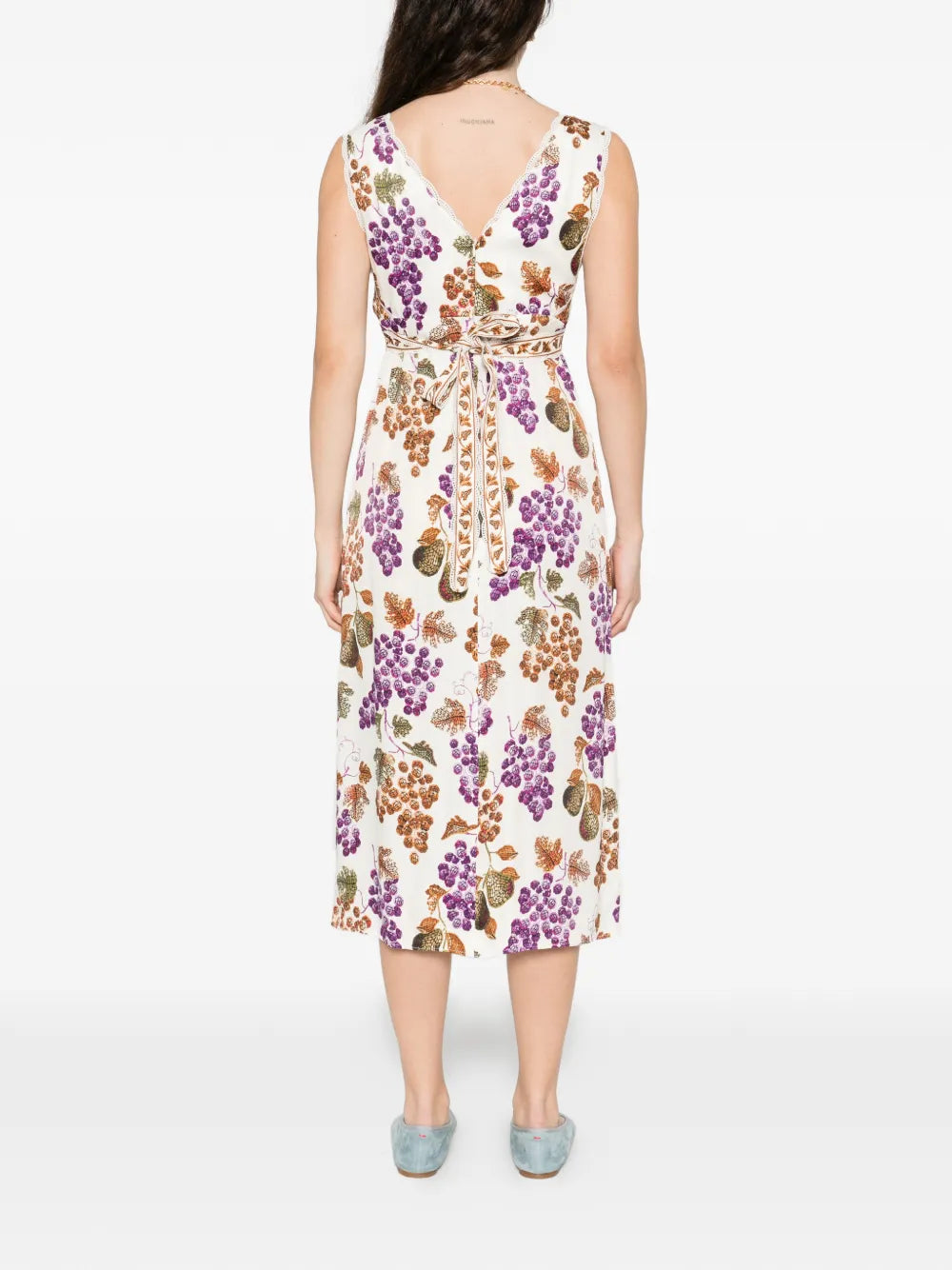 Farm Rio Grape Garden Sleeveless Midi Dress