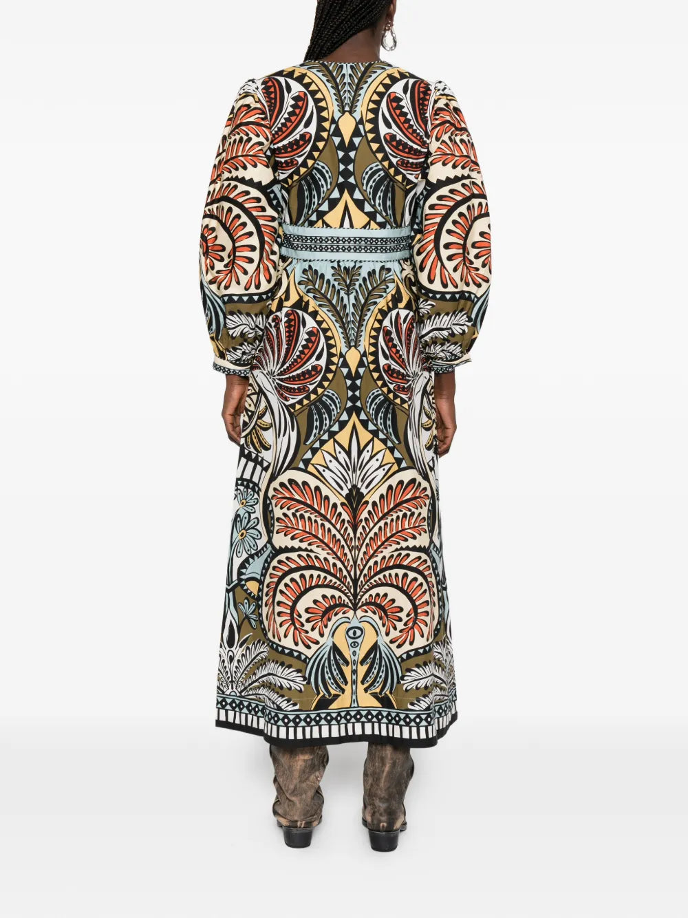 Farm Rio Printed V Neck Dress