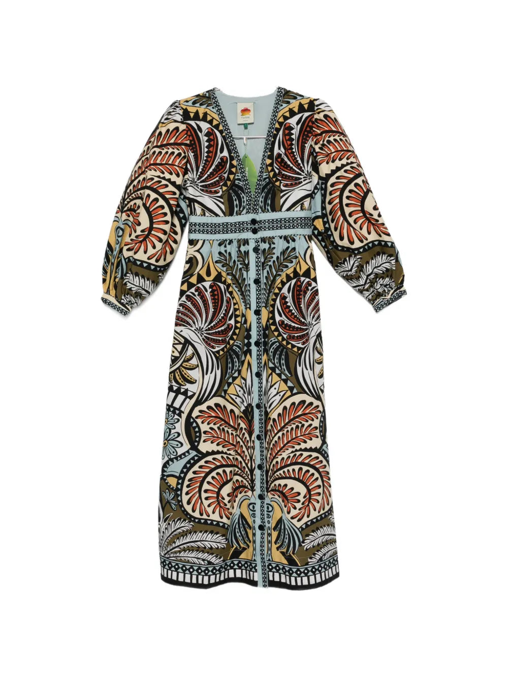 Farm Rio Printed V Neck Dress