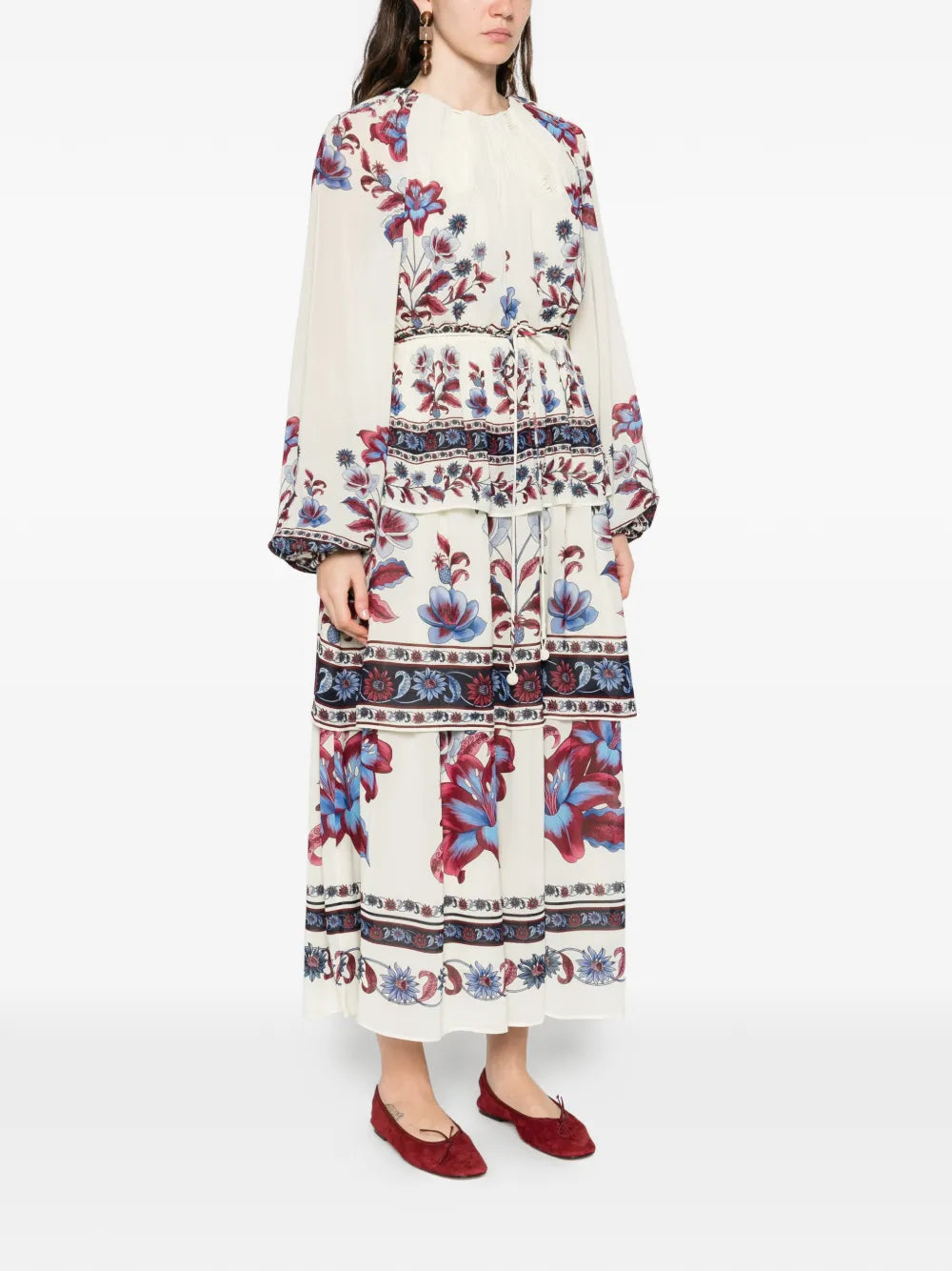 Farm Rio Malu Winter Floral Print Maxi Dress