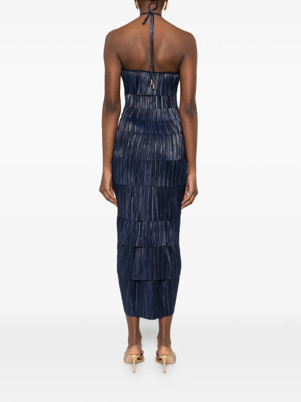 Cult Gaia Patrizia Halter Neck Pleated Midi Dress