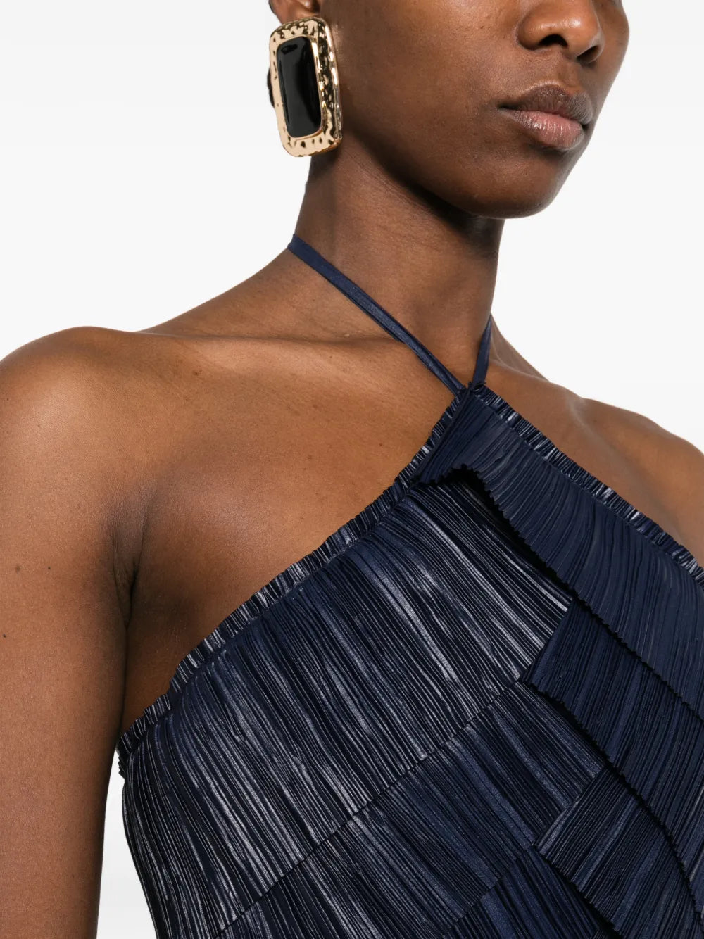 Cult Gaia Patrizia Halter Neck Pleated Midi Dress