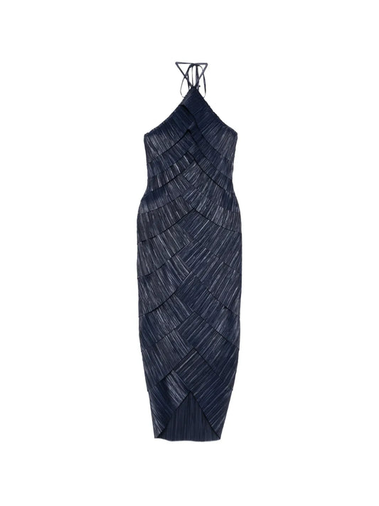 Cult Gaia Patrizia Halter Neck Pleated Midi Dress