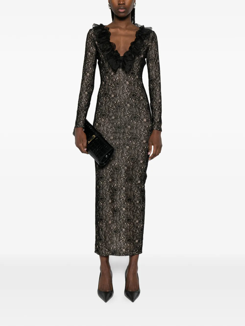 Alessandra Rich Lace Maxi Dress
